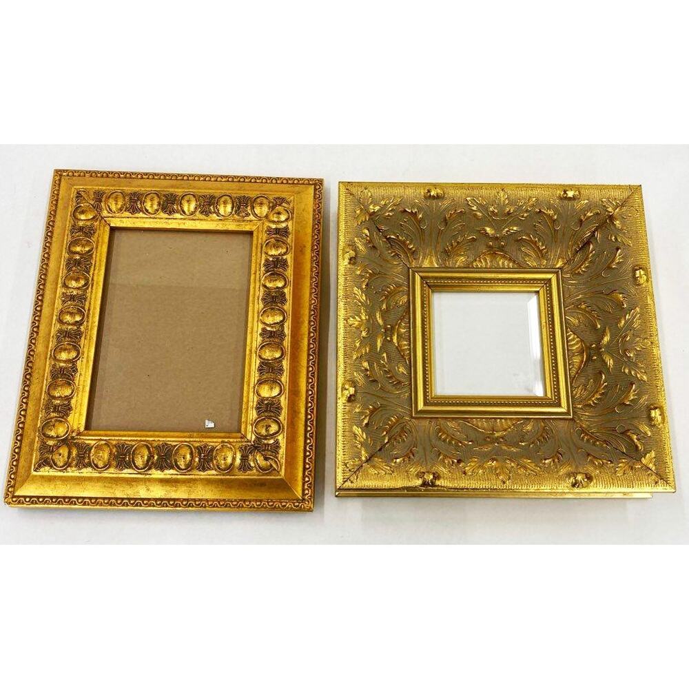 Unbranded Set of 2 Gold Decorative Picture Frames